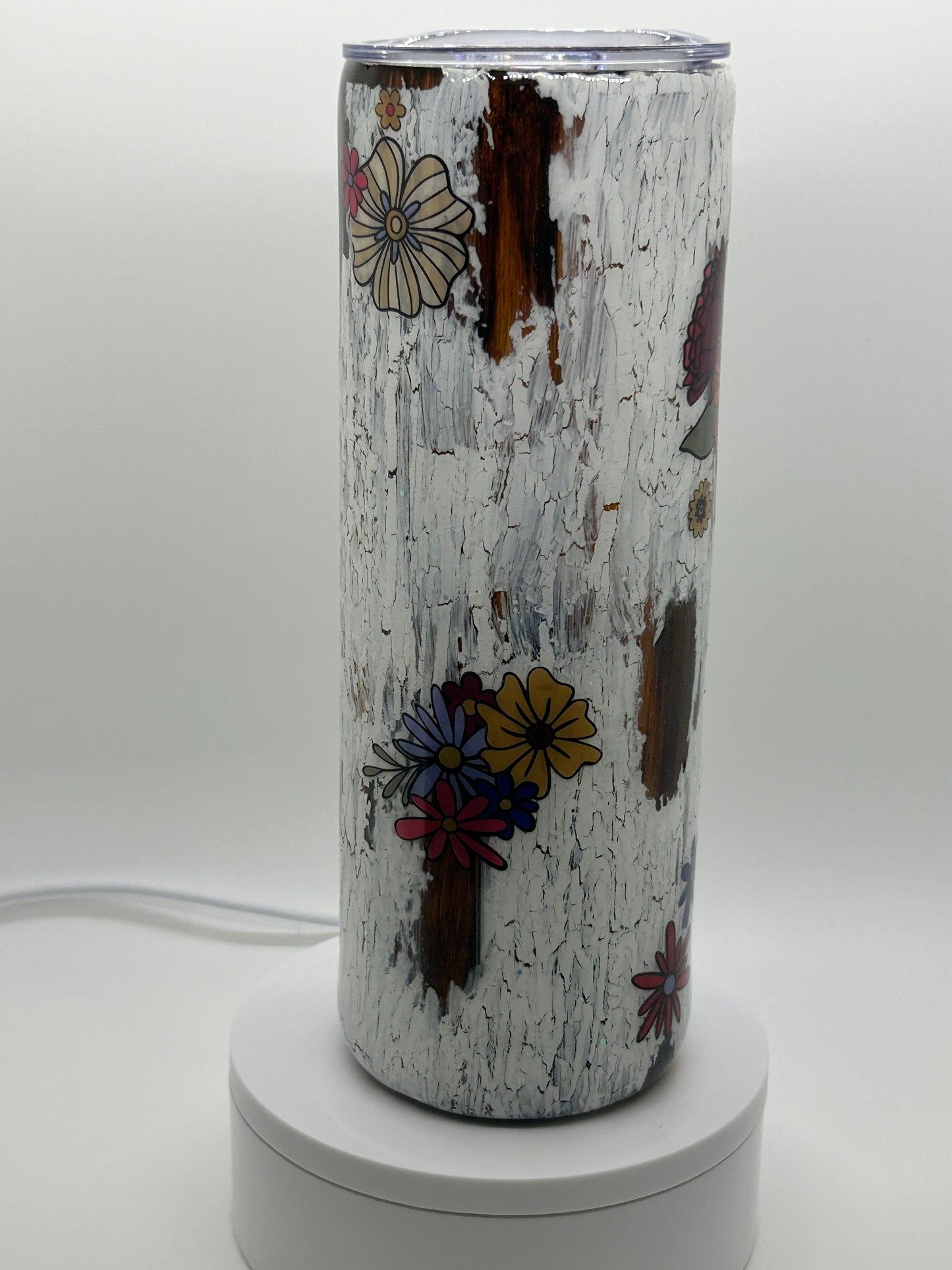 Crackled Flower Tumbler