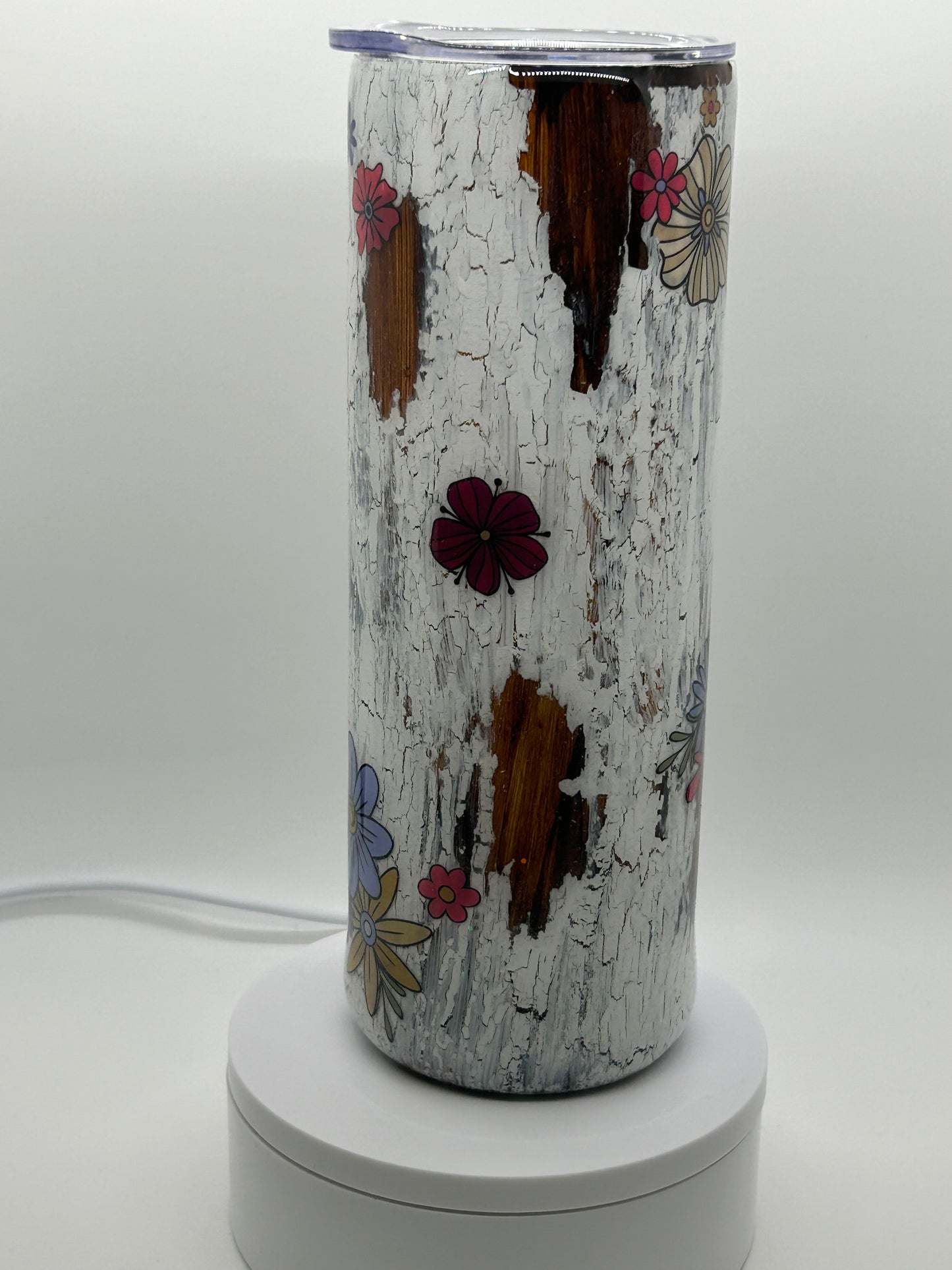 Crackled Flower Tumbler