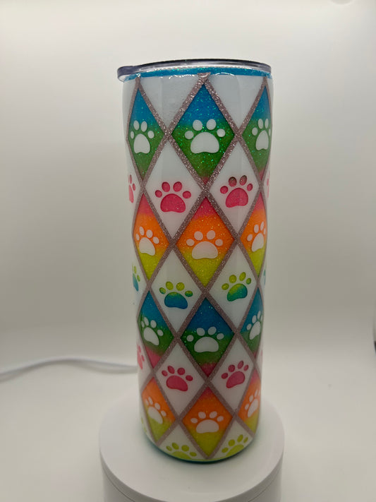 Ombre Paw Print Tumbler